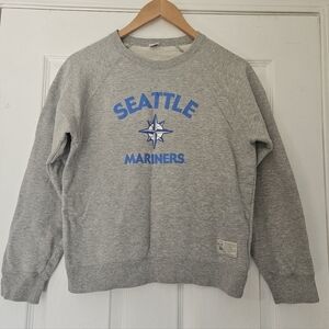 MLB Seattle Mariners Women's Gray Crewneck with Blue Logo